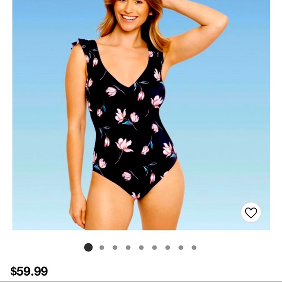 Ruffle sleeve one piece beach Betty miracle brand - Picture 1 of 3